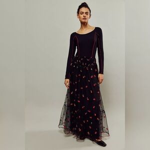 free people work of art printed maxi dress In The Flowers Maxi Dress